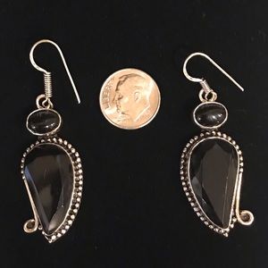 Faceted Onyx Earrings. NWOT